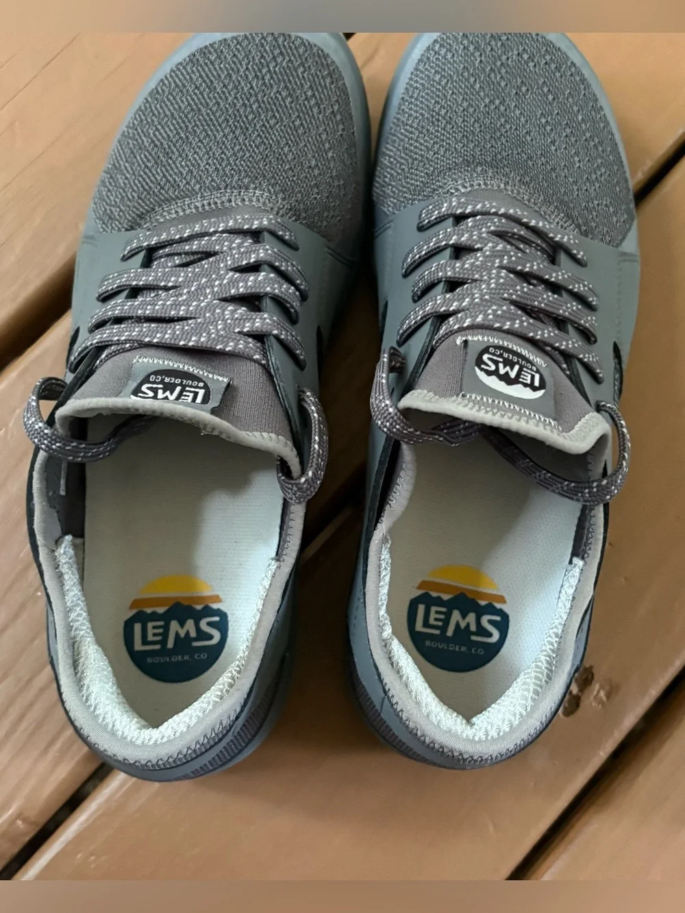 Lems Mesa Men's Size 11.5 Grey Trail Running Hiking Shoes Minimalist Barefoot